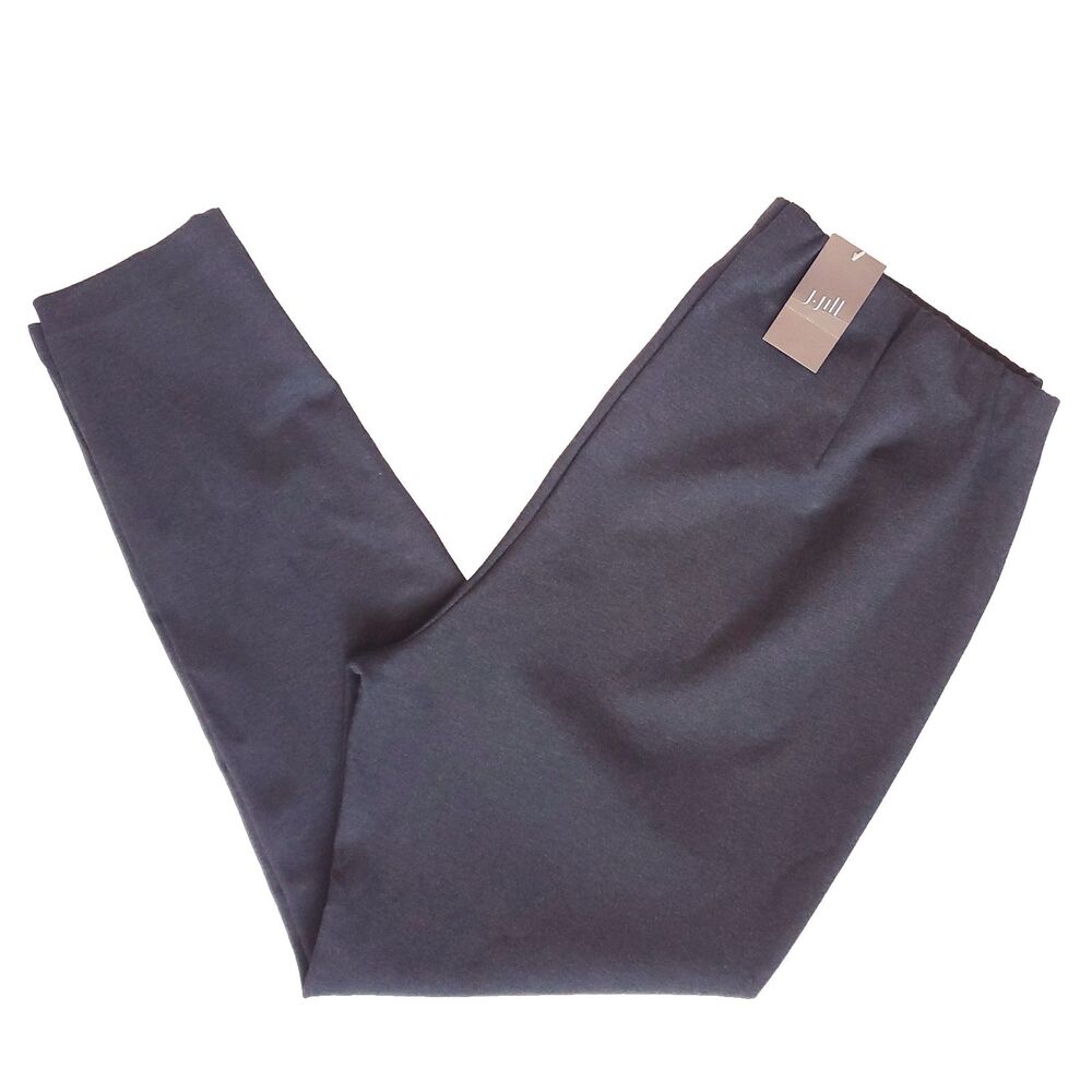 NWT J Jill Ponte Leggings XL Espresso Heather Pull on Pants Knit Stretch 233791